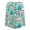 thumbnail image 5 of Hauts d'Été Mignons pour Femmes Décontractés Col Rond Boutons Manches Longues Imprimé Noël Hauts Habillés pour Femmes en Solde, 5 of 5