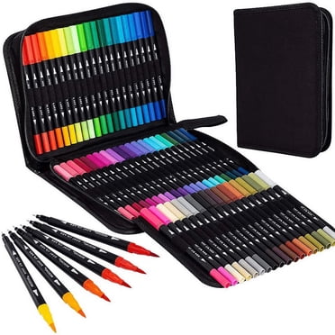 Versatile Dual-Tip Marker Pens for Artists - Quick-Dry, Ergonomic Watercolor & Fine