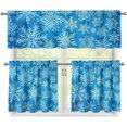 thumbnail image 1 of Snowflake Kitchen Curtains 3 Pcs Short Farmhouse Kitchen Curtains and Valances Set Bathroom Window Curtains, 1 of 5