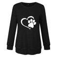 thumbnail image 4 of Nouveaux Hauts pour Femmes 2023 Grande Taille Mode Femme Col Rond T-Shirt Manches Longues Blouse Imprimée Automne Chandail en Molleton Manches Longues pour Femmes, 4 of 4