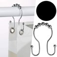 thumbnail image 2 of Under 10 Hooks 12 Pcs Shower Curtain Hooks Shower Curtain Rings Stainless Steel Roller Sliding Anti Drop Double Shower Hooks for Curtain Bathroom Shower Curtains, 2 of 8