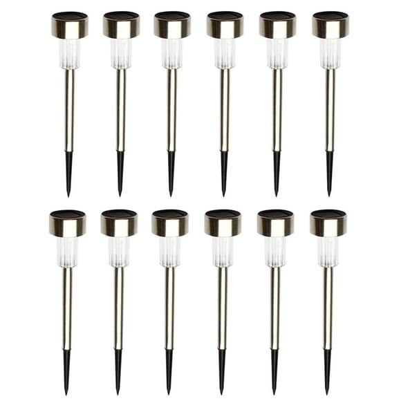 12 Pcs Lampes Solaires à DEL pour Pelouse, Étanches, Lampes d'Extérieur pour Jardin et Paysage (Blanc