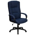 thumbnail image 1 of High Back Navy Blue Fabric Executive Swivel Chair with Arms, 1 of 9