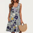 thumbnail image 5 of Ovzne Robes d'Été pour Femmes 2025 Robe d'Été Robe Décontractée pour Femme Dégradé Sans Manches Col Ras du Cou Robe à Imprimé Robe pour Femme Imprimée Liquidation, 5 of 5