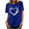 thumbnail image 1 of Pisexur T-shirt de la Saint-Valentin pour Femmes Mode Col Rond Imprimé Manches Courtes T-shirt Décontracté Ample, 1 of 3