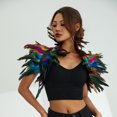 thumbnail image 3 of Fortune Cape Gothique à Plumes pour Femmes Halloween Cosplay Fête Châle à Lacets Boléro, 3 of 8