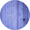 thumbnail image 1 of Ahgly Company Tapis Rond Lavable en Machine Intérieur Transitionnel Bleu Denim, 5 Pieds Rond, 1 of 7