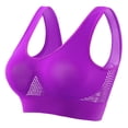 thumbnail image 1 of Padded Bralettes for Women Pullover Bra Feature V-Neck Full-Figure Bra Style W-20 Purple 4XL, 1 of 2