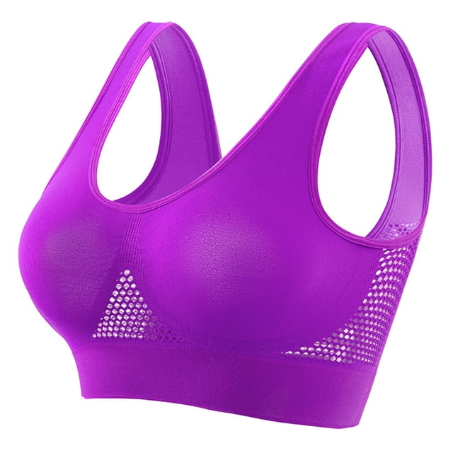 Padded Bralettes for Women Pullover Bra Feature V-Neck Full-Figure Bra Style W-20 Purple 4XL