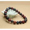 thumbnail image 3 of Natural Red Bloodstone Heliotrop Handmade Gemstone 8mm Round Beads Elastic Bracelet 7" Unisex, 3 of 4