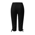 thumbnail image 5 of Birdeem Womens Summer Casual Drawstring Solid Cropped Pants, 5 of 5