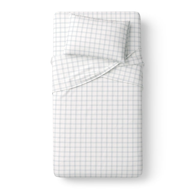 Mainstays Kids 220TC Cotton Plaid Twin, 3 Piece Sheet Set