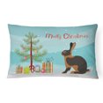 thumbnail image 1 of Carolines Treasures BB9330PW1216 Tan Rabbit Christmas Canvas Fabric Decorative Pillow, 1 of 3