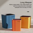 thumbnail image 3 of 2 Pieces Home Office Garbage Bin Bedroom Portable Waste Basket Square Shape Rubbish Can Large Capacity Container Blue M, 3 of 10