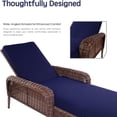 thumbnail image 4 of Chaise Longue d'Extérieur Pliante pour Patio avec Coussin, Osier Toutes Saisons, Chaise de Bronzage Extérieure, Dossier Réglable, Fauteuil Inclinable, 4 of 7