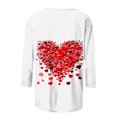 thumbnail image 5 of Penkiiy Chemises à Manches 3/4 pour Femmes, T-Shirts Graphiques Imprimés Mignons, Blouses Décontractées Grande Taille, Hauts Basiques, Pull-Over, Multicolore, 5 of 5