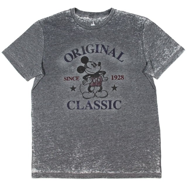Disney Mickey Mouse Adult Original Classic Distressed Acid Wash T-Shirt (Large)