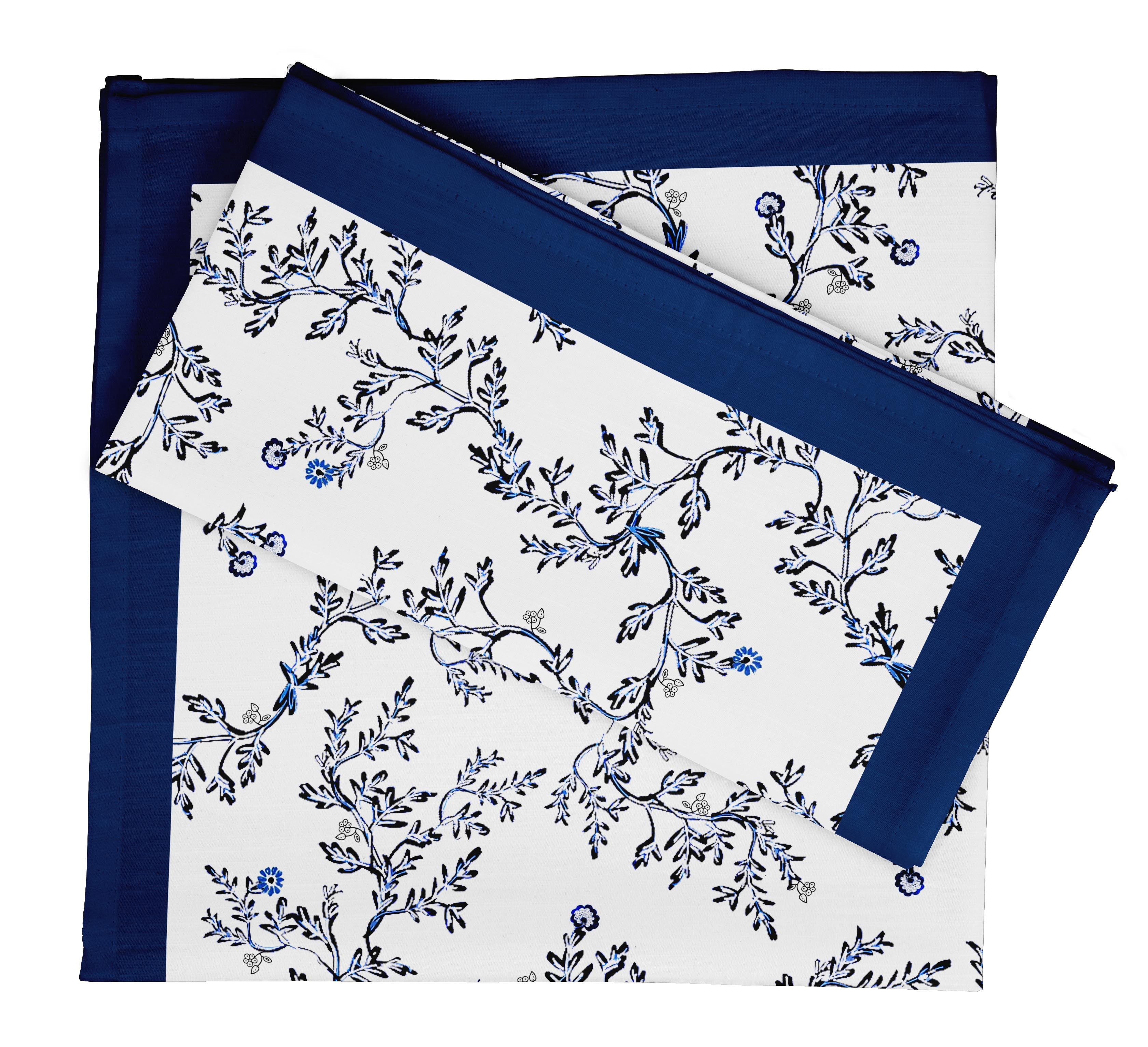 Vargottam Collection de Luxe Linge de Table Décor Serviette en Coton Tissu Imprimé Serviettes Réutilisables Ensemble de 4, 20 X 20 - Fougère Asiatique