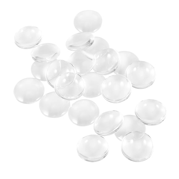 FRCOLOR Camée Transparent 100 Pcs Cabochons Dôme en Verre Cabochons Ronds Transparents Carreaux Camée Transparent Rond Non Calibré 1 Pouces/25mm pour Pendentifs Camée Bijoux Photo Bagues Colliers,0.98"X0.98"X0.28 Pouces
