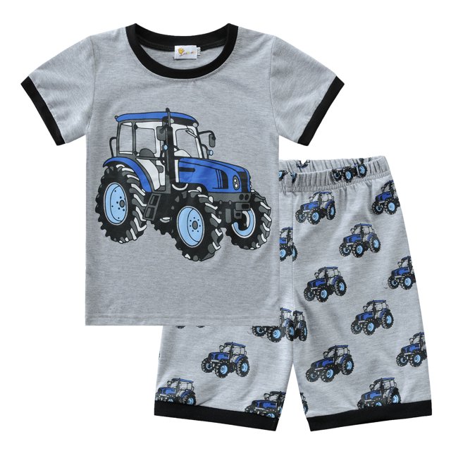 Little Hand Ensemble de Pyjama Garçon Tout-Petit Été Pjs 100 % Coton Manches Courtes Tenue de Nuit 2T