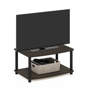 Pemberly Row Turn-N-Tube Wood Elevated TV Stand for TV up to 25" in Brown/Black