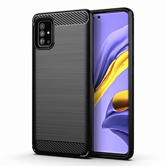 PANDACO Black Brushed Metal Case for Samsung Galaxy A51 4G