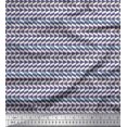 thumbnail image 1 of Soimoi Blue Velvet Fabric Stripe & Triangle Geometric Print Fabric by Yard 58 Inch Wide, 1 of 5