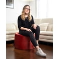 thumbnail image 2 of Pouf Eclipse masala velours – Pouf rond avec housse lavable et rembourrage en billes, idéal comme siège ou repose-pieds pour salon, chambre à coucher ou bureau, 2 of 6