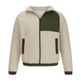 thumbnail image 1 of EGNMCR Manteau Matelassé pour Homme Automne Extérieur Coupe Ajustée Protection Solaire Coupe-Vent Léger avec Poches Décontracté Patchwork de Couleurs Col à Revers Fermeture Éclair Randonnée Manteau Coupe-Vent, 1 of 3