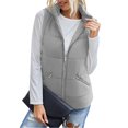 thumbnail image 3 of LSLJS Mode Femme T-Shirt Sans Manches Veste d'Hiver Extérieur Blouse à Fermeture Éclair Manteau Hauts, Gilets Extérieurs pour Femmes, 3 of 7