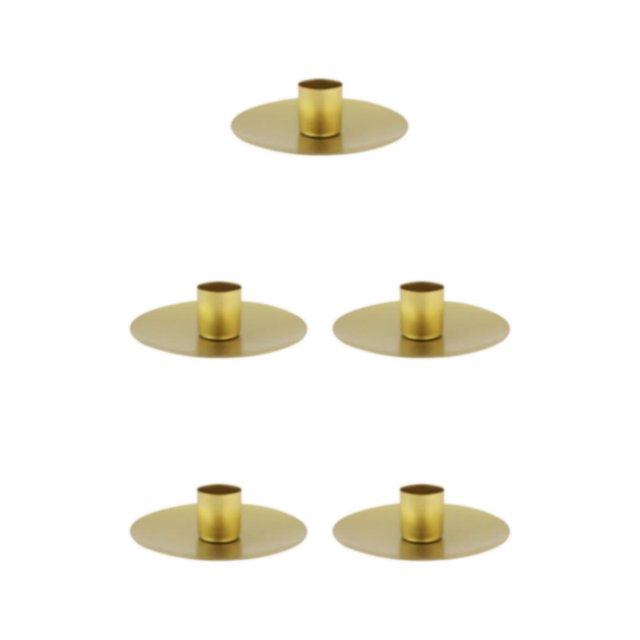 Thinsony Pillar Candle Holder Candlelight Home Decor Party for Dining Christmas Gold Large 5Set