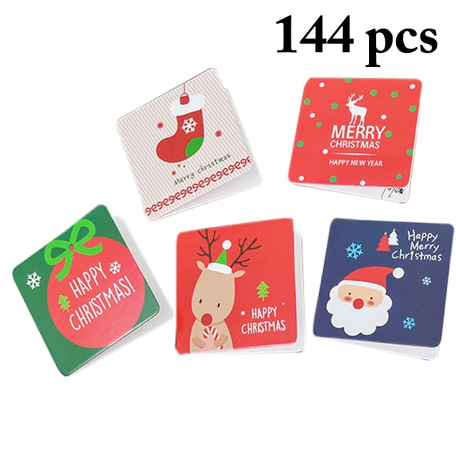 144PCS Christmas Cards Lovely Mini Greeting Cards Holiday Cards with Envelopes