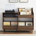 thumbnail image 4 of Crosley Furniture Liam Ensemble de Rangement et Support de Tourne-Disque en Bois, 2 Pcs - Noyer, 4 of 11