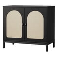 thumbnail image 4 of GloryStar Buffet avec Rangement, Armoire de Rangement en Rotin avec Portes, Tablette Ajustable pour Salon, Couloir, Noyer, 4 of 7
