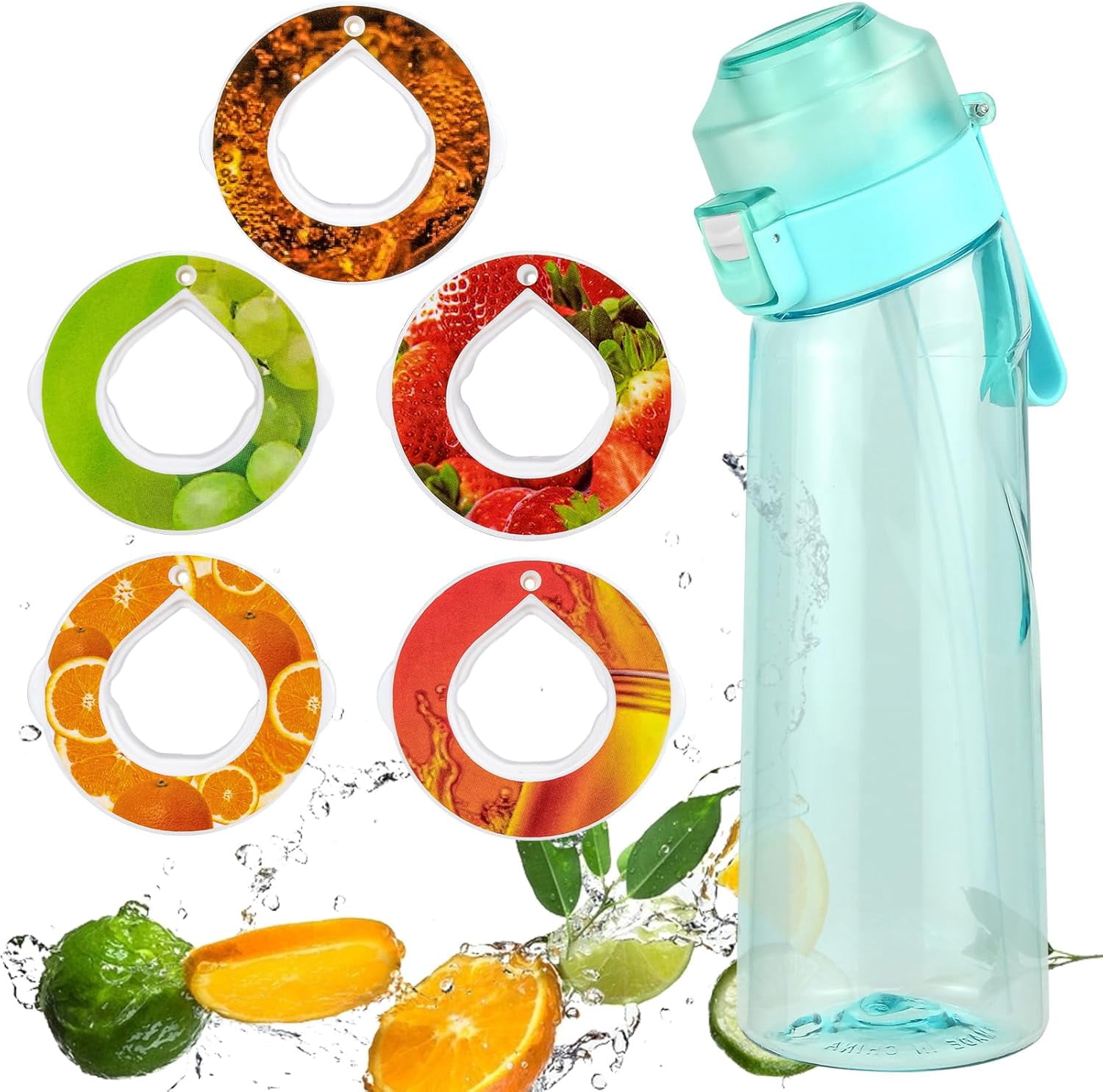 Air Water Bottle with 7 Flavour, 650ml Fruit Fragrance Pods Scented Water Cup