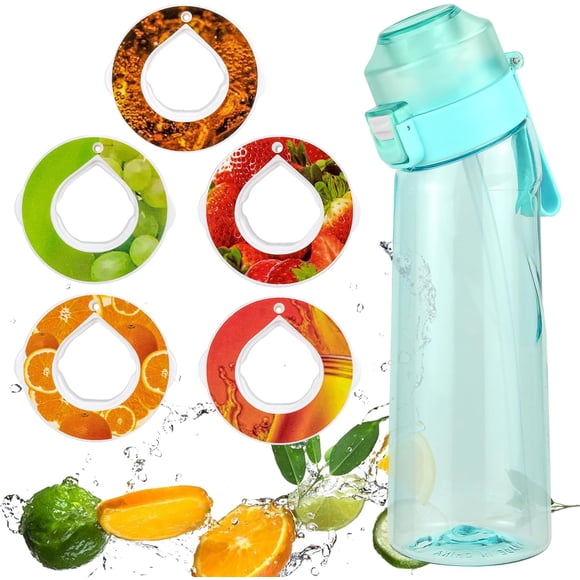 Bouteille d'Eau Air avec 7 Saveurs, Capsules de Parfum de Fruits 650 ml Gobelet d'Eau Parfumé
