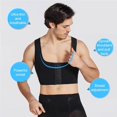 thumbnail image 4 of Men Chest Shape Vests Male Control Breast Gynecomastia Professional Slimming Tank Top Slimming Tank Top Correct Corset Compressing Compression No.1, 4 of 8
