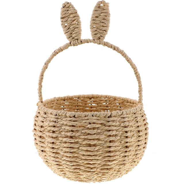 SHISUYAN Woven Basket with Handle Rabbit Ear Flower Arrangement Basket Woven Flower Basket