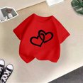 thumbnail image 5 of PMVFHDE T-Shirts Fille T-Shirt Enfant Filles Mignon Graphique Col Rond Manches Courtes Tee Été Décontracté T-Shirt Rouge,11-12 Ans, 5 of 5