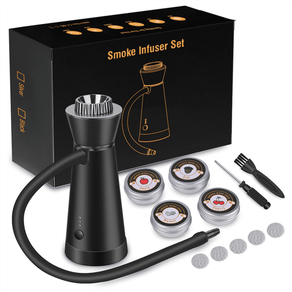 Fumoir à Cocktail, Outil Électrique Portable pour Aliments et Boissons, Injecteur de Fumée Intérieur et Extérieur Fumoir Portatif(A)