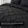 thumbnail image 2 of HAOK Pinch Pleat Comforter Set 8 Piece, Cal King Size, Black, 2 of 6