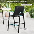thumbnail image 4 of Gymax Set Of 3 Outdoor Bar Set Bar Height Table & Armchairs w/ Footrest 2-Tier Shelf Black, 4 of 6