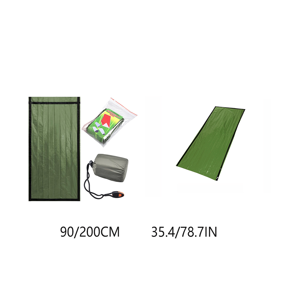 Outdoor Sleep Bag Thermal Adults Sleeping Sack Camping Backpacking Foldable Envelope Aluminum Film Pad Tourist 200x90cm Without Bag