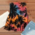 thumbnail image 4 of OIOLOYJM Tube Tops for Women Spring Bandeau Strapless Palm Tree Peplum Top Backless Vacation Ruffle Party Shirts Orange S, 4 of 4