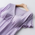 thumbnail image 5 of zanvin Robe de Grossesse pour Femmes, Robe d'Allaitement pour Femmes Unie à Col en V à Manches Courtes, Allaitement Post-Partum, Robe de Grossesse pour Femmes, Vêtement de Nuit avec Coussinet de Poitrine, 5 of 5