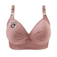 thumbnail image 4 of VEKDONE Woman's Printing Gathered Together Large Size Daily Bra Underwear No Rims Pink XXXL, 4 of 4