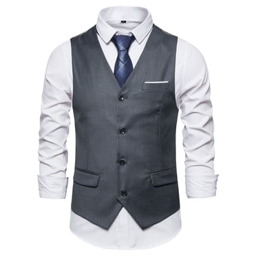 CEHVOM Men's Autumn Winter Formal Bussiness Tuxedo Suit Waistcoat Vest Jacket Top Coat