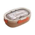 thumbnail image 1 of Boîte à Lunch en Acier Inoxydable, Boîte Bento à 2 Compartiments pour Adultes, Facile à Nettoyer, Conception Étanche, Contenant de Rangement pour Aliments avec Couverts pour la Famille, le Travail, les Pique-Niques et les Voyages, 1 of 6