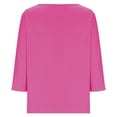 thumbnail image 4 of WRKEKC Chemises à Manches Longues pour Femmes, Hauts à Manches Longues pour Femmes, Haut/chemise à Col Rond à Manches Trois-Quarts Ample et Décontracté Uni pour Femmes, 4 of 7