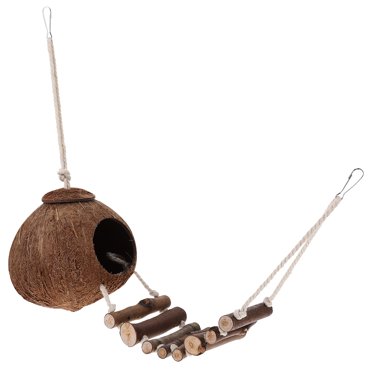 Cabane en Coco pour Ermite avec Échelle Type Suspendu Habitat pour Crabe